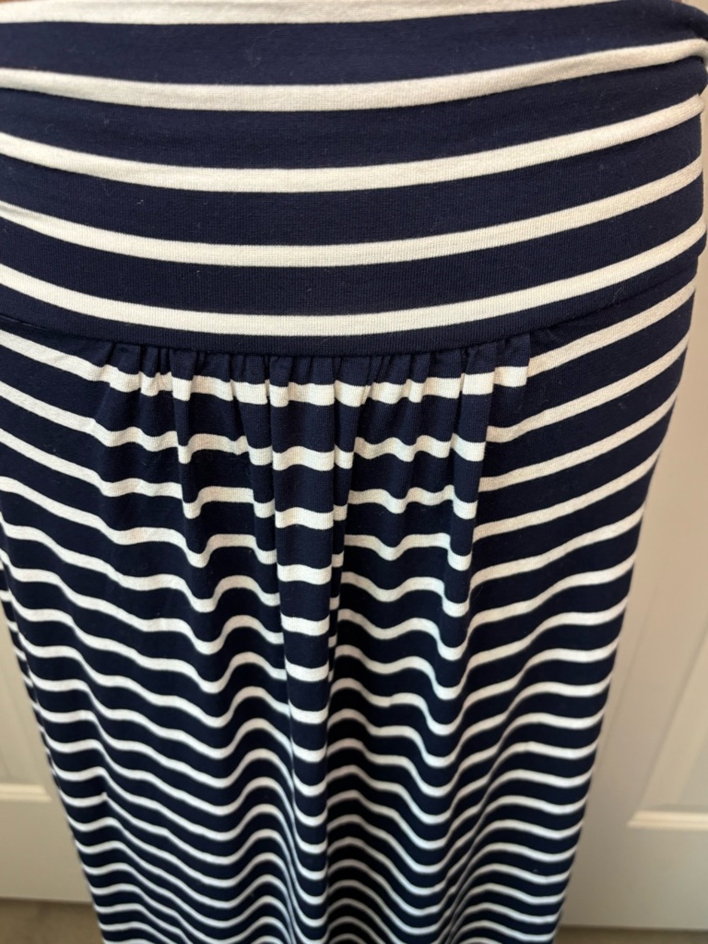 Boden Navy and White Striped Maxi Skirt, Size 6R - Picture 6 of 13